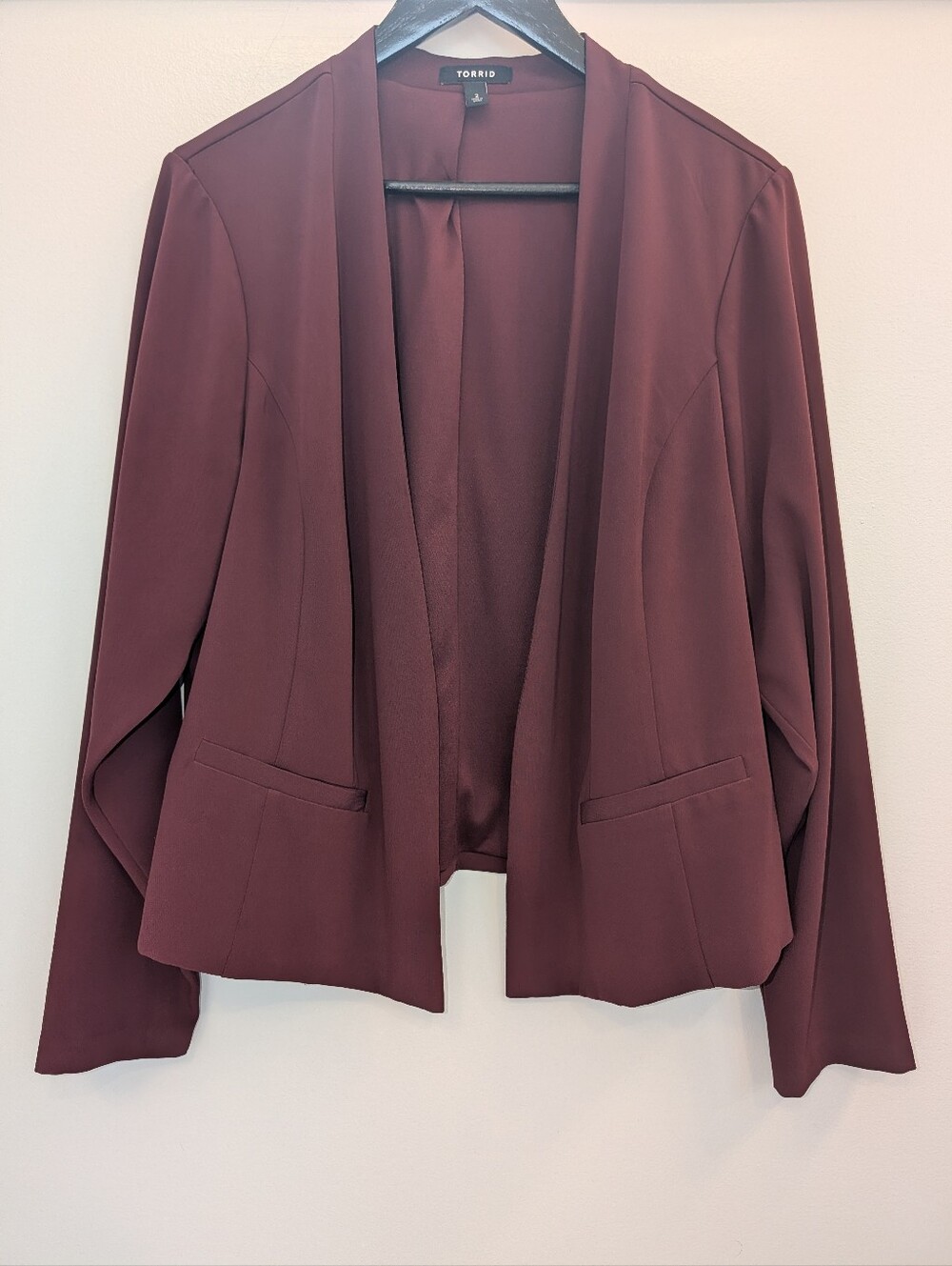 torrid Wine Colored Open-Front Blazer Jacket